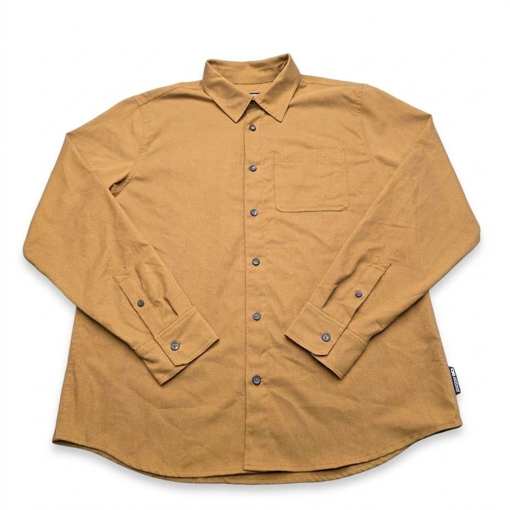 Outdoor Research‎ Kulshan Flannel Shirt Mens Large Mustard Gold Brown Hiking L